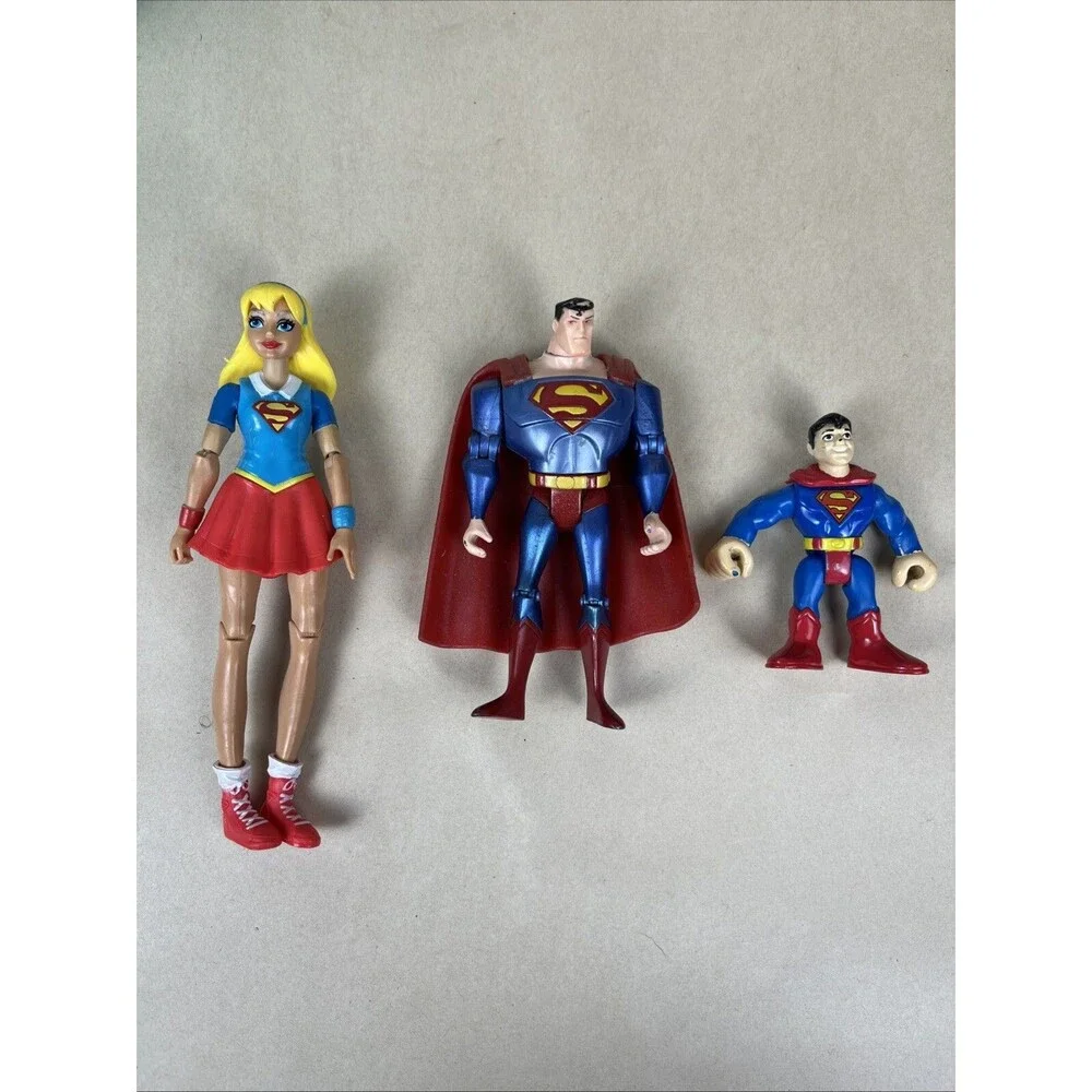 DC Comics Super Hero Action Figures Lot Of 3- Supergirl & Superman